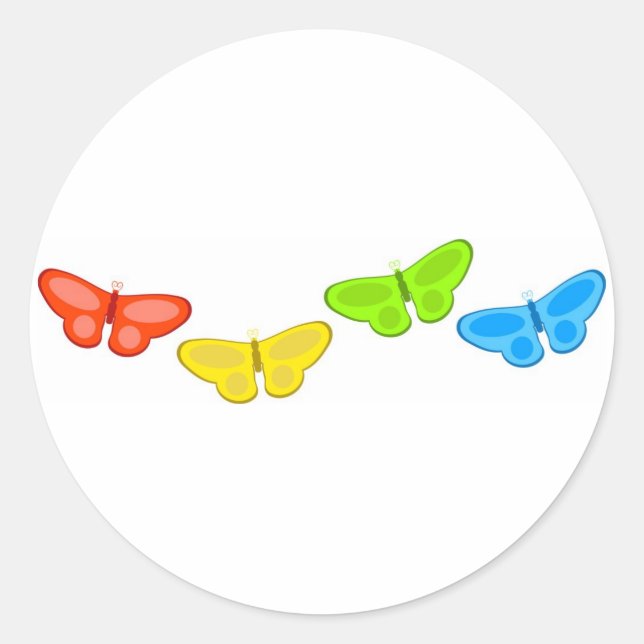 Pegatina Redonda Mariposas (Anverso)