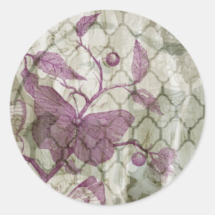 Pegatina Redonda Mariposas árabes III