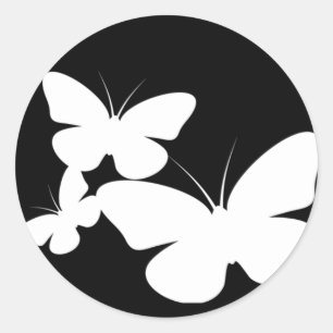Pegatina Redonda mariposas retro