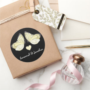 Pegatina Redonda Mariposas Swirl Purple