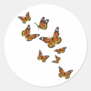 Pegatina Redonda Mariposas voladoras - Butterfly Lover Gardener Ent