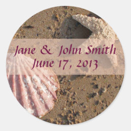 Pegatina Redonda Mariscos Estelares de mariscos y precintos de conc