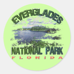 Pegatina Redonda Marismas parque nacional, la Florida