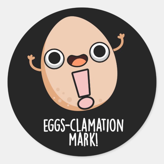 Pegatina Redonda Mark Funny Egg Pun Dark BG (Anverso)