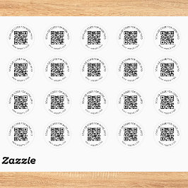 Pegatina Redonda Marketing de código QR personalizado simple