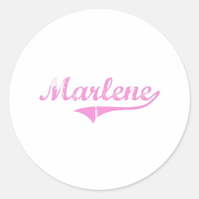 Pegatina Redonda Marlene Classic Style Name (Anverso)