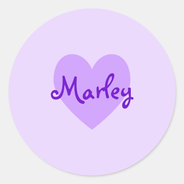 Pegatina Redonda Marley en morado (Anverso)