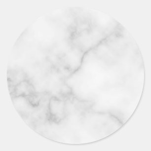 Pegatina Redonda Mármol blanco en blanco