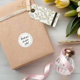 Pegatina Redonda Marmol blanco Gracias