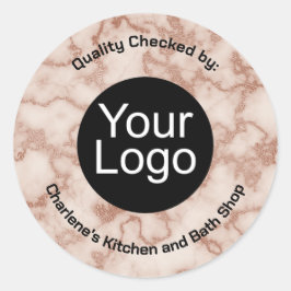 Pegatina Redonda Mármol marrón rústico