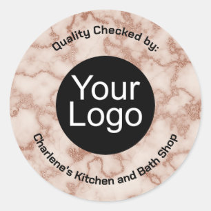 Pegatina Redonda Mármol marrón rústico