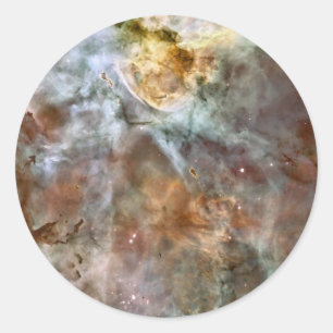 Pegatina Redonda Mármol Pastel en la Nebulosa Carina