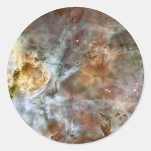 Pegatina Redonda Mármol Pastel en la Nebulosa Carina
