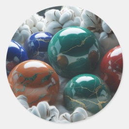 Pegatina Redonda Mármoles De Algodón