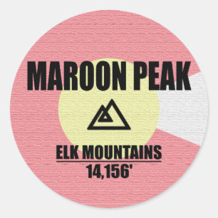 Pegatina Redonda Maroon Peak