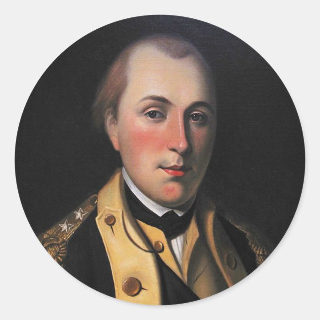 Pegatina Redonda Marquis de Lafayette (Anverso)