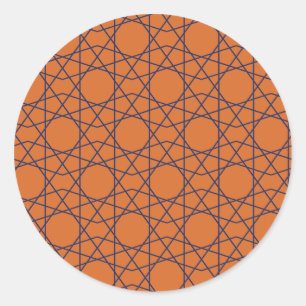 Pegatina Redonda Marrakech Índigo Geometría
