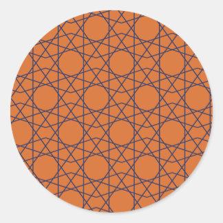 Pegatina Redonda Marrakech Índigo Geometría