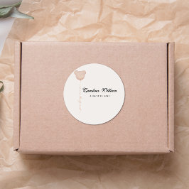 Pegatina Redonda Marrón lindo que podemos esperar bebe ducha bebé