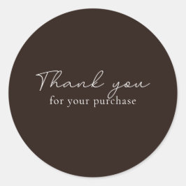 Pegatina Redonda marrón sólido, Gracias por tu compra