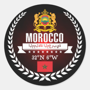 Pegatina Redonda Marruecos