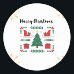 Pegatina Redonda Marry Christmas Sticker<br><div class="desc">"¡Difundan alegría festiva con nuestro paquete de pegatinas de Feliz Navidad! Estos pegatinas, rebosantes de diseños vibrantes, le dan un toque alegre a sus mensajes. Desde alegres Papá Noel a adornos mordaces, expresa deseos de vacaciones con estilo. Perfecto para mejorar sus celebraciones digitales, estos 50 pegatinas capturan el espíritu de...</div>