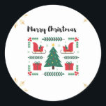 Pegatina Redonda Marry Christmas Sticker<br><div class="desc">"¡Difundan alegría festiva con nuestro paquete de pegatinas de Feliz Navidad! Estos pegatinas, rebosantes de diseños vibrantes, le dan un toque alegre a sus mensajes. Desde alegres Papá Noel a adornos mordaces, expresa deseos de vacaciones con estilo. Perfecto para mejorar sus celebraciones digitales, estos 50 pegatinas capturan el espíritu de...</div>