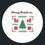 Pegatina Redonda Marry Christmas Sticker<br><div class="desc">"¡Difundan alegría festiva con nuestro paquete de pegatinas de Feliz Navidad! Estos pegatinas, rebosantes de diseños vibrantes, le dan un toque alegre a sus mensajes. Desde alegres Papá Noel a adornos mordaces, expresa deseos de vacaciones con estilo. Perfecto para mejorar sus celebraciones digitales, estos 50 pegatinas capturan el espíritu de...</div>