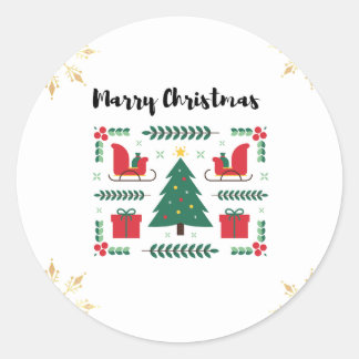 Pegatina Redonda Marry Christmas Sticker