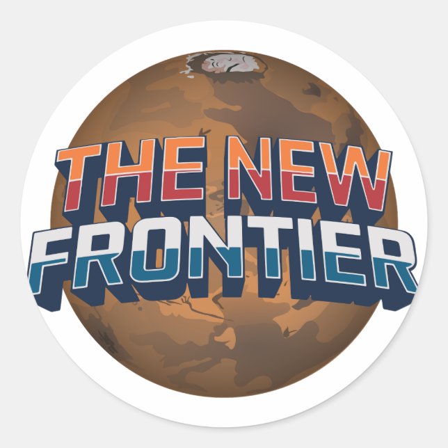 PEGATINA REDONDA MARS THE NEW FRONTIER (Anverso)