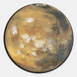 Pegatina Redonda ¡Mars! Una hermosa imagen desde el espacio. NASA