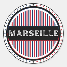 Pegatina Redonda Marseille City Pride Emblem – French Identity