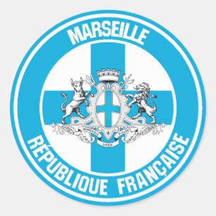 Pegatina Redonda Marseille Round Emblem