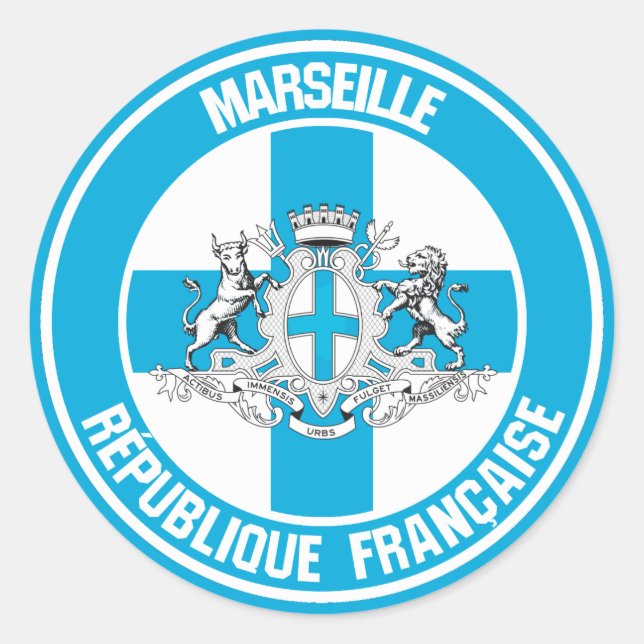 Pegatina Redonda Marseille Round Emblem (Anverso)
