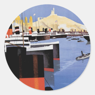 Pegatina Redonda Marseilles Poster
