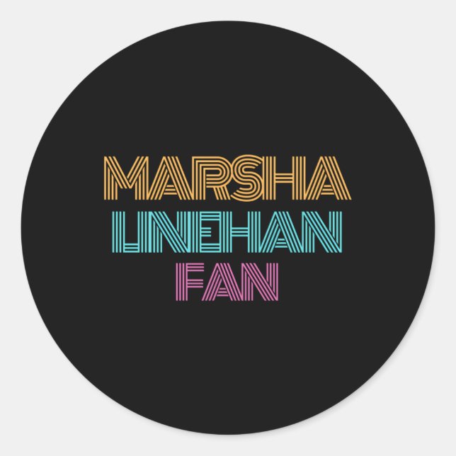 Pegatina Redonda Marsha Linehan Fan (Anverso)