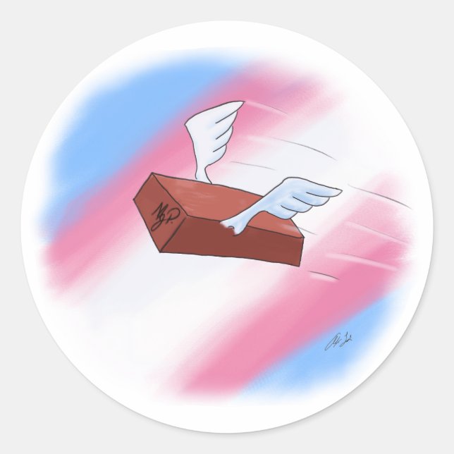 Pegatina Redonda Marsha P. Johnson Le Rinde Regalo (Anverso)