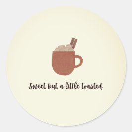 Pegatina Redonda Marshmallow de Acción de Gracias, broma de cita