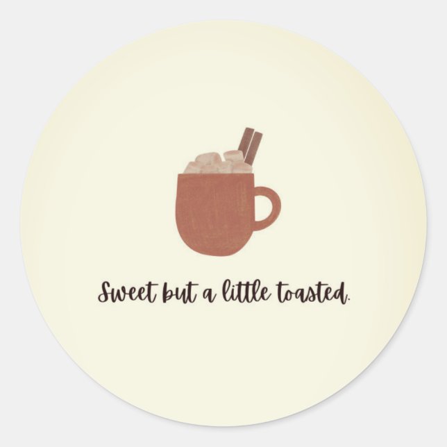 Pegatina Redonda Marshmallow de Acción de Gracias, broma de cita (Anverso)