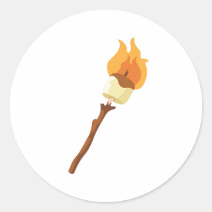 Pegatina Redonda Marshmallow Roast