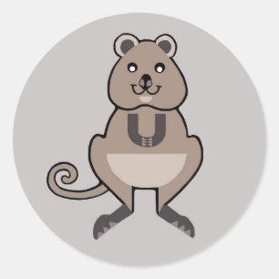 Pegatina Redonda Marsupial-Cute Aussie - QUOKKA - Conservación -