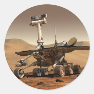 Pegatina Redonda Marte Rover