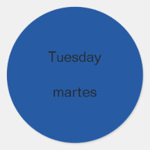 Martes martes inglés para Pegatinas españoles