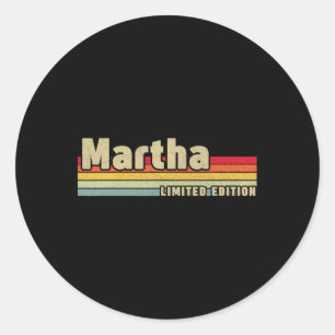 Pegatina Redonda Martha Gift Name Personalized Birthday Fun Christm