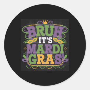 Pegatina Redonda Marti Gras Beads Nardi Gr Costume En Mi Mardi Gras