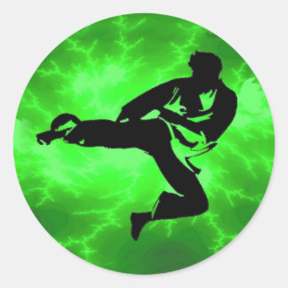 Pegatina Redonda Martial Arts Green Lightman
