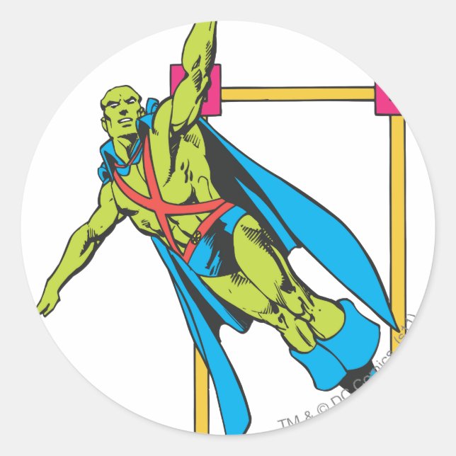 Pegatina Redonda Martian Manhunter Soars (Anverso)