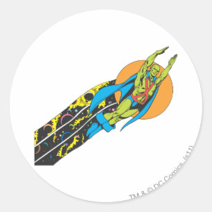 Pegatina Redonda Martian Manhunter toma vuelo