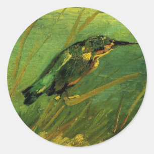 Pegatina Redonda Martín pescador de Vincent van Gogh