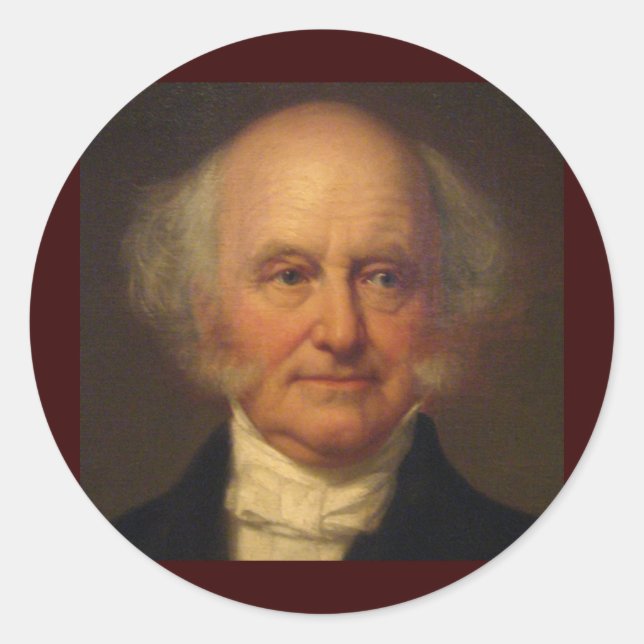 Pegatina Redonda Martin Van Buren 8 (Anverso)